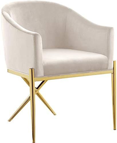 Amazon.com: Meridian Furniture Xavier Collection Modern | Contemporary Velvet Upholstered Dining ... | Amazon (US)