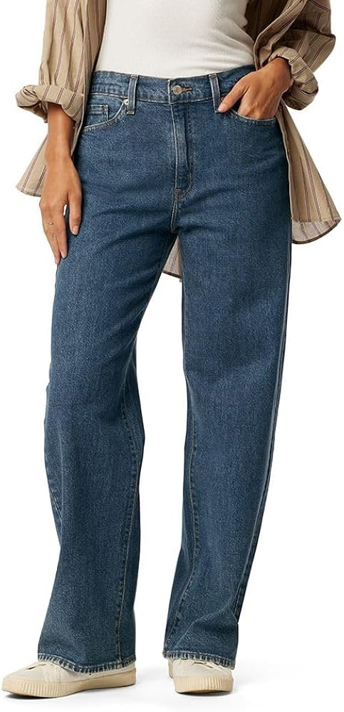 Levi Strauss Signature Gold Women's Heritage Original Wide Leg Jeans Mid-Rise Stretch Denim | Amazon (US)