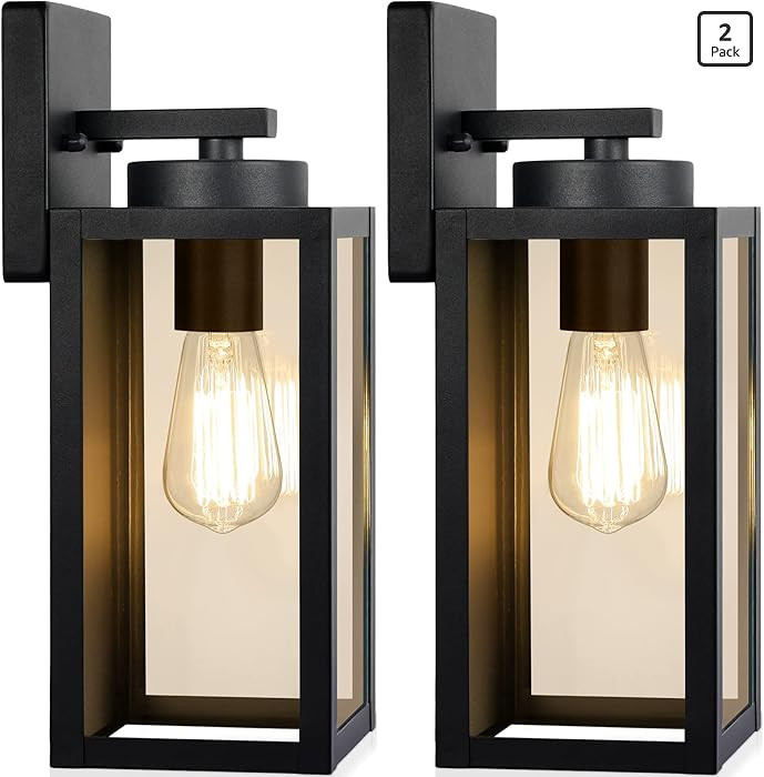 Outdoor Wall Light Fixtures, Exterior Waterproof Wall Lanterns, Porch Sconces Lighting with E26 S... | Amazon (US)