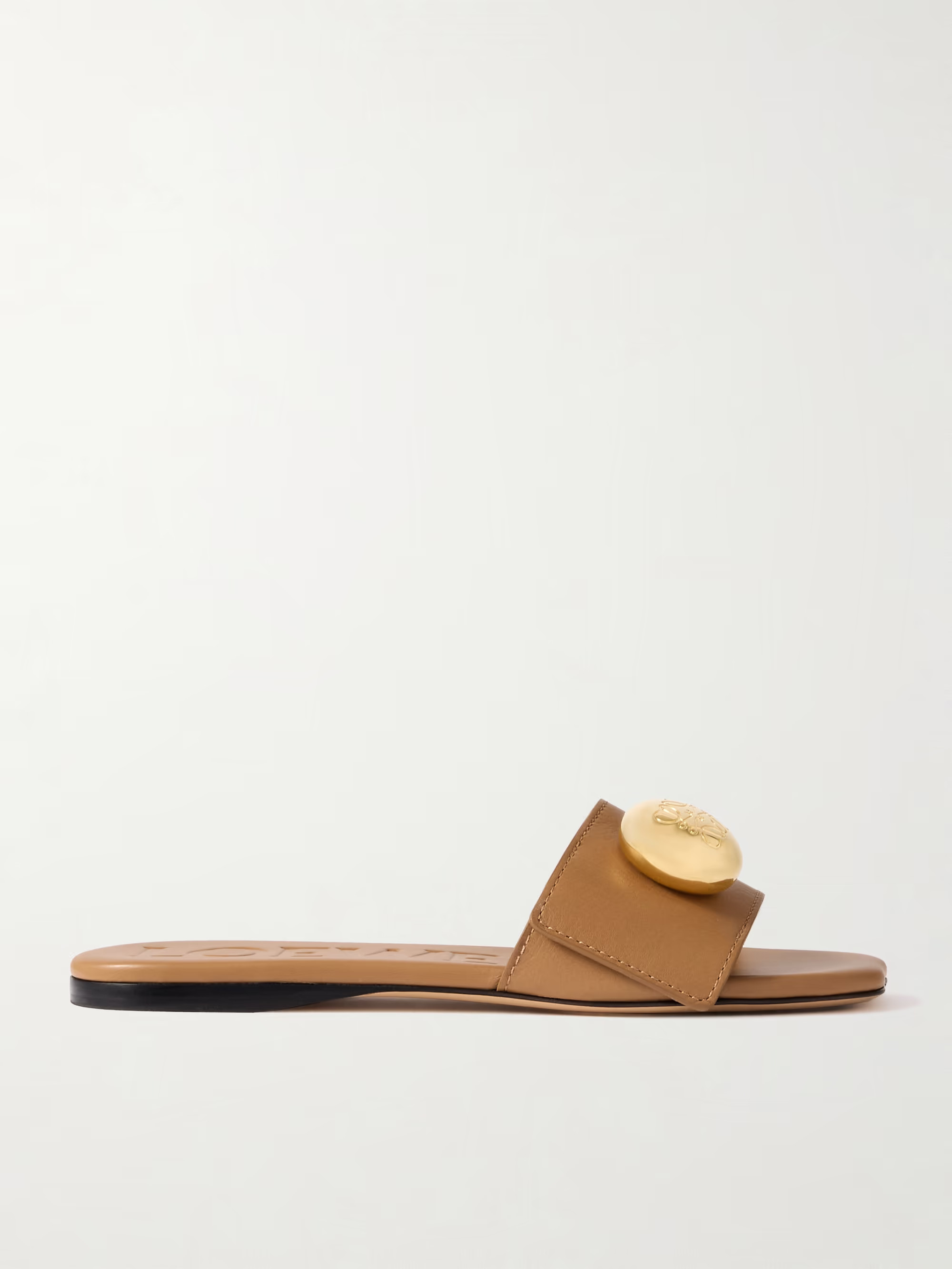 Pebble embellished leather slides | NET-A-PORTER APAC