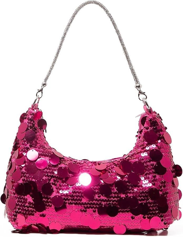 Sparkly Sequin Clutch Purse for Women,Bling Glitter Evening Handbag Shoulder Bag for Wedding Part... | Amazon (US)