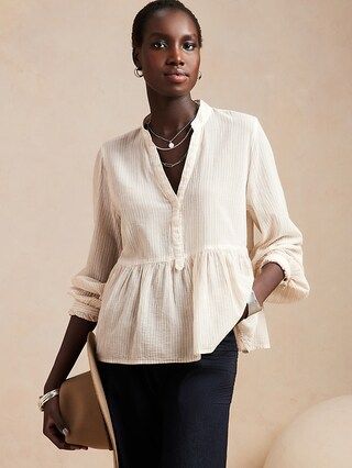 Striped Gauze Blouse | Banana Republic Factory