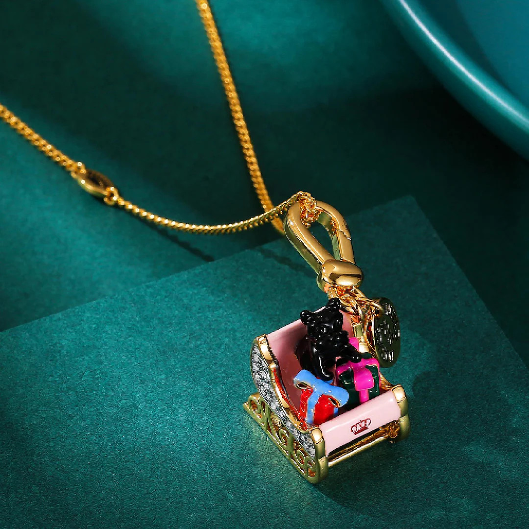 Juicy Couture Puppy & Sleigh Pendant Necklace – Adorable Holiday Christmas Charm for Women - Et... | Etsy (US)