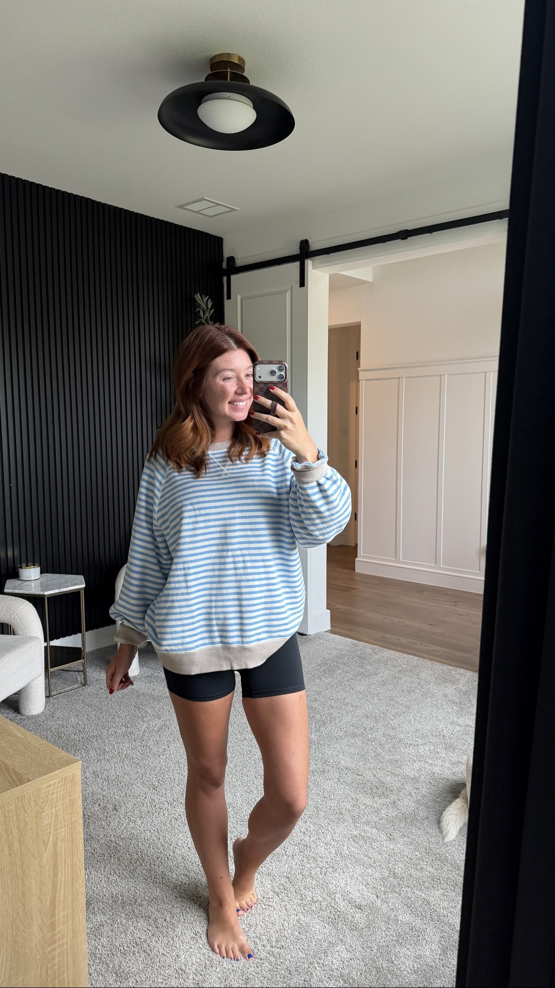 New @Aerie striped sweatshirt - size small 
Fav @abercrombie bike shorts - size medium

Aerie has the sweatshirt marked down currently + there’s an extra 30% off in bag for Real Rewards members

#LTKSaleAlert #LTKmomlife #LTKootd
