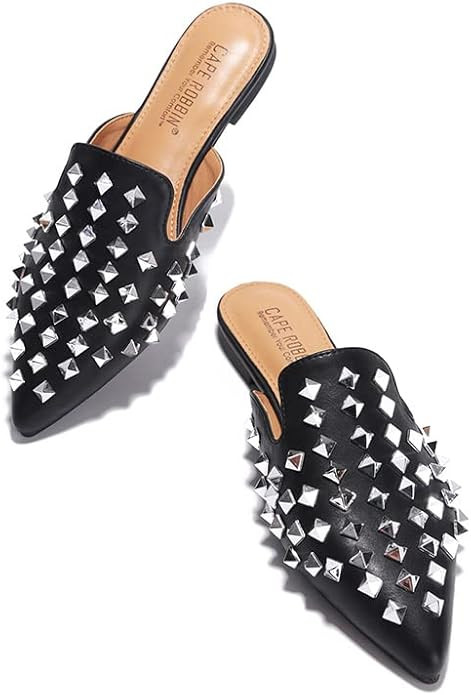 Cape Robbin Sierra Bedazzled Pointed Toe Mule Flats | Amazon (US)