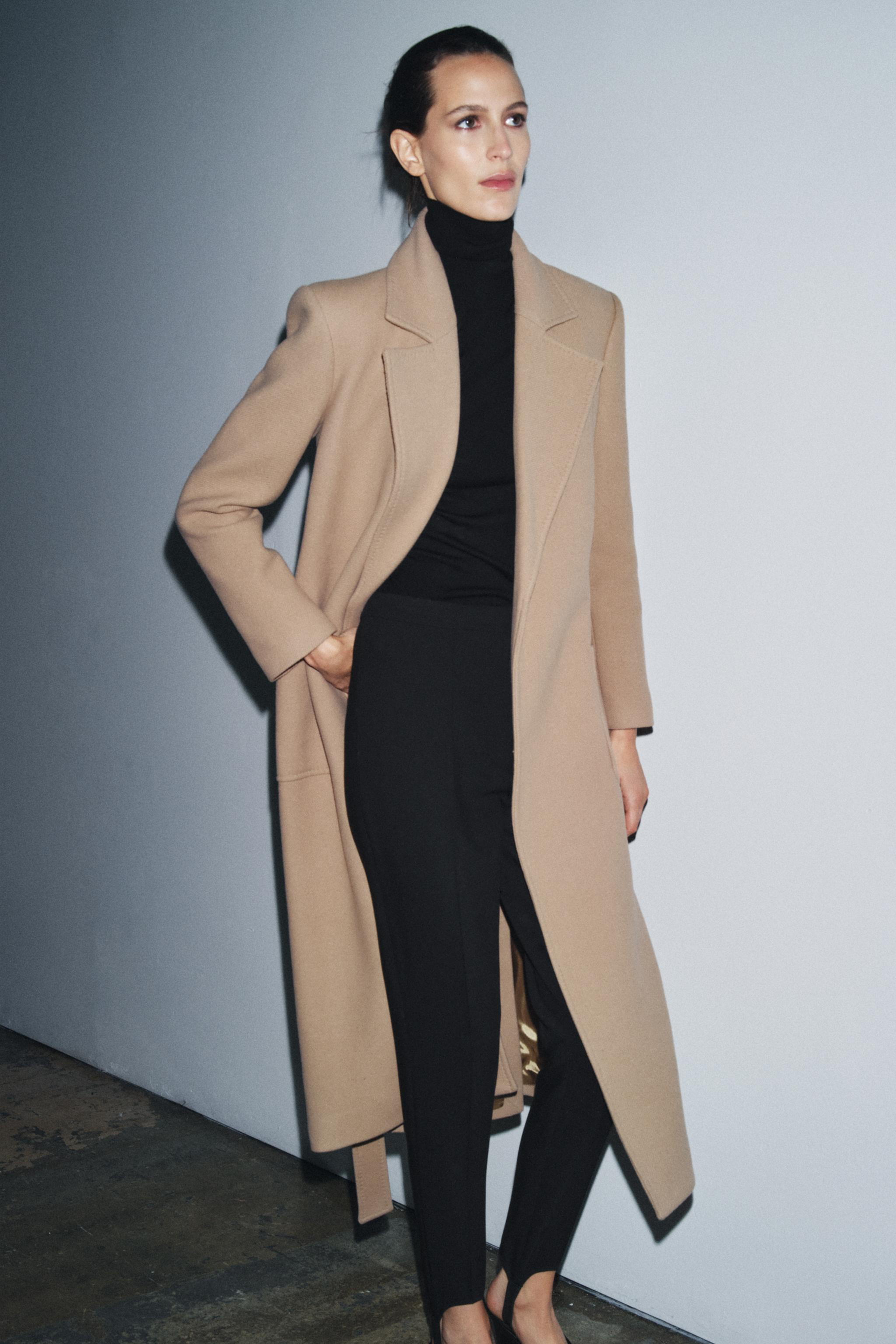 ZW COLLECTION WOOL BLEND BELTED COAT | Zara US