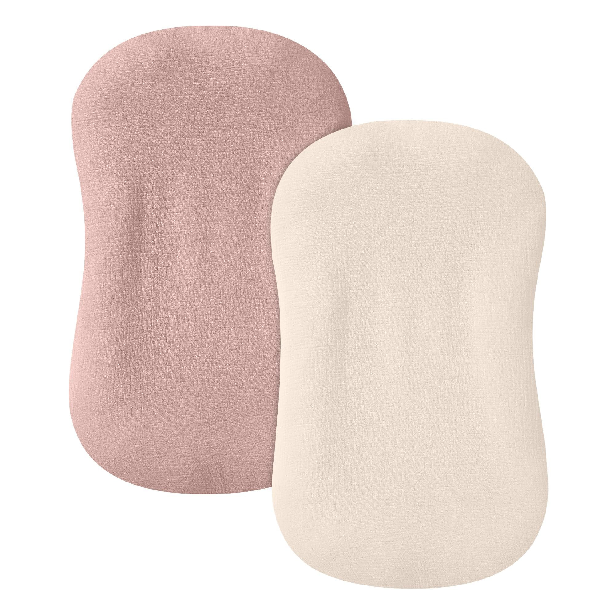 2 Pack Muslin Baby Lounger Cover, 100% Cotton Infant Lounger Cover for Baby Boys and Girls (Dusty... | Amazon (US)