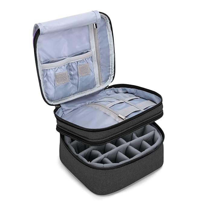 LUXJA Nail Polish Carrying Case - Holds 20 Bottles (15ml - 0.5 fl.oz), Double-layer Bag for Nail ... | Amazon (US)