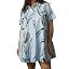 Short Sleeve Swing Tunic Mini Dress for Women Button Up Shirt Blouse Short Dress Summer Casual Fl... | Amazon (US)