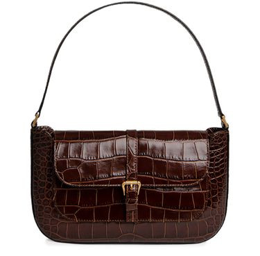 Miranda croco embossed leather shoulder bag - BY FAR | 24S US