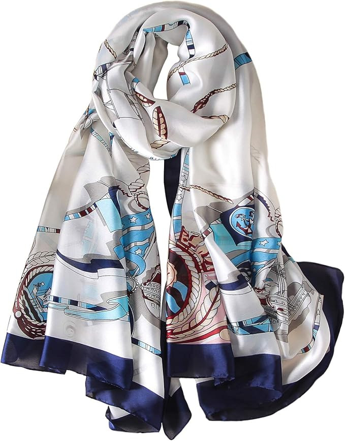 NUWEERIR Womens 100% Large Mulberry Silk Scarf Long Satin Scarf Fashion Designer Scarf Lightweigh... | Amazon (US)