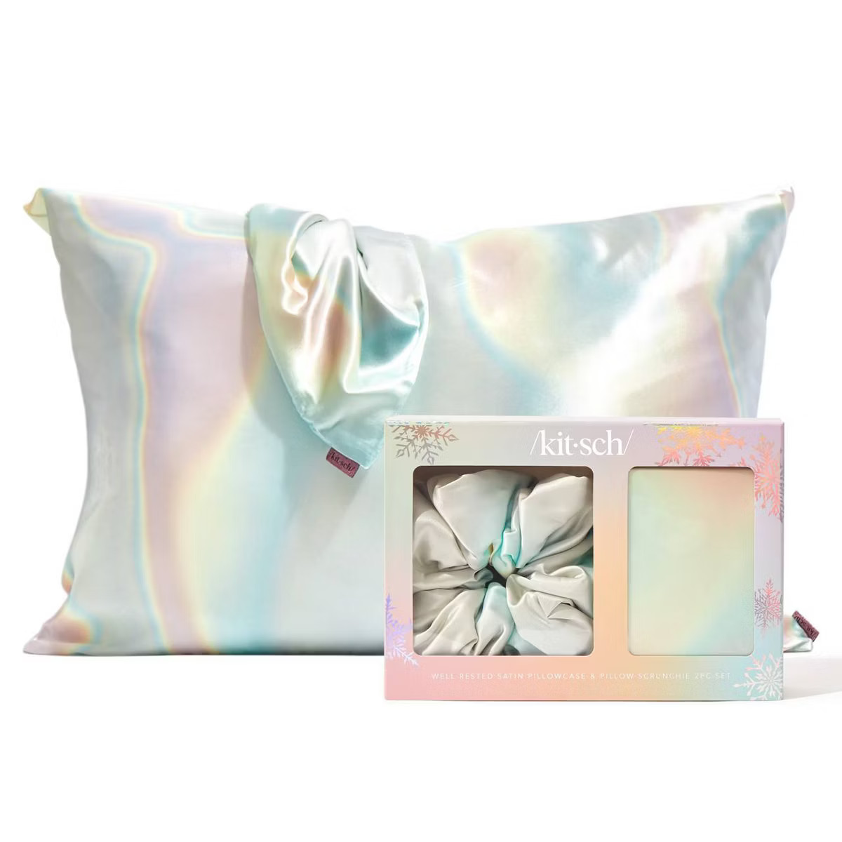 Kitsch Well Rested Satin Pillowcase & Pillow Scrunchie Aura - 2pc | Target