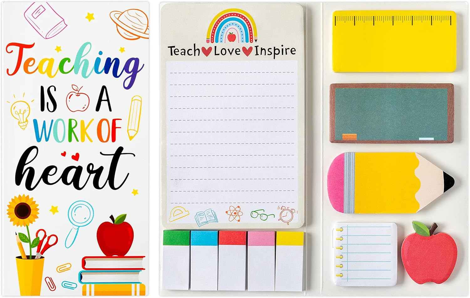 Xqumoi Teaching is A Work of Heart Sticky Notes Set Blackboard Self-Stick Note Pads Teacher Appre... | Amazon (US)