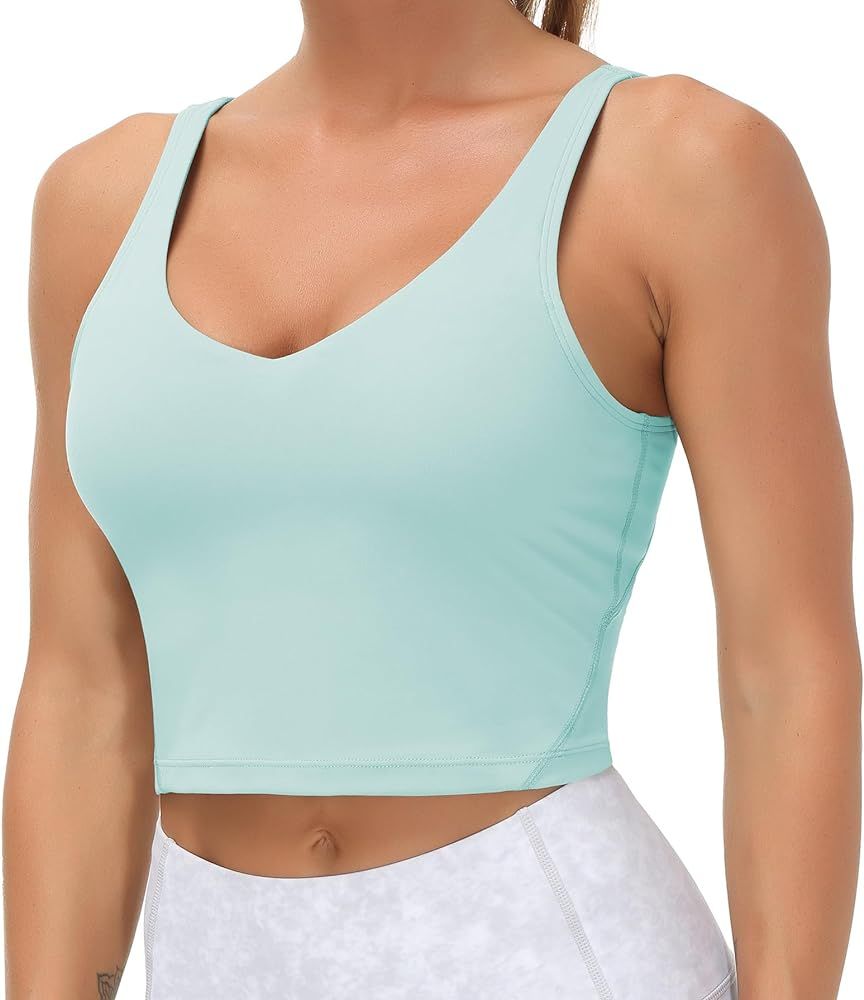 THE GYM PEOPLE Womens' Sports Bra Longline Wirefree Padded with Medium Support | Amazon (US)