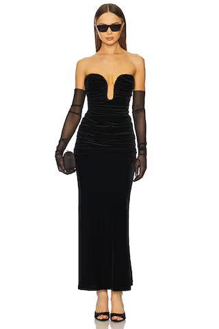 Bardot Elvira Velvet Maxi Dress in Black from Revolve.com | Revolve Clothing (Global)
