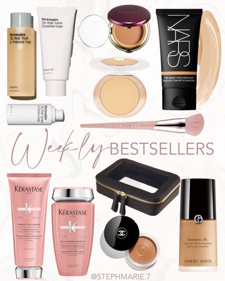 weekly best sellers / favorite products / best of the best / makeup bag / giorgio armani /nars foundation / channel makeup / necessarie products / Charlotte tilburry make up 

#LTKstyletip #LTKSeasonal #LTKbeauty