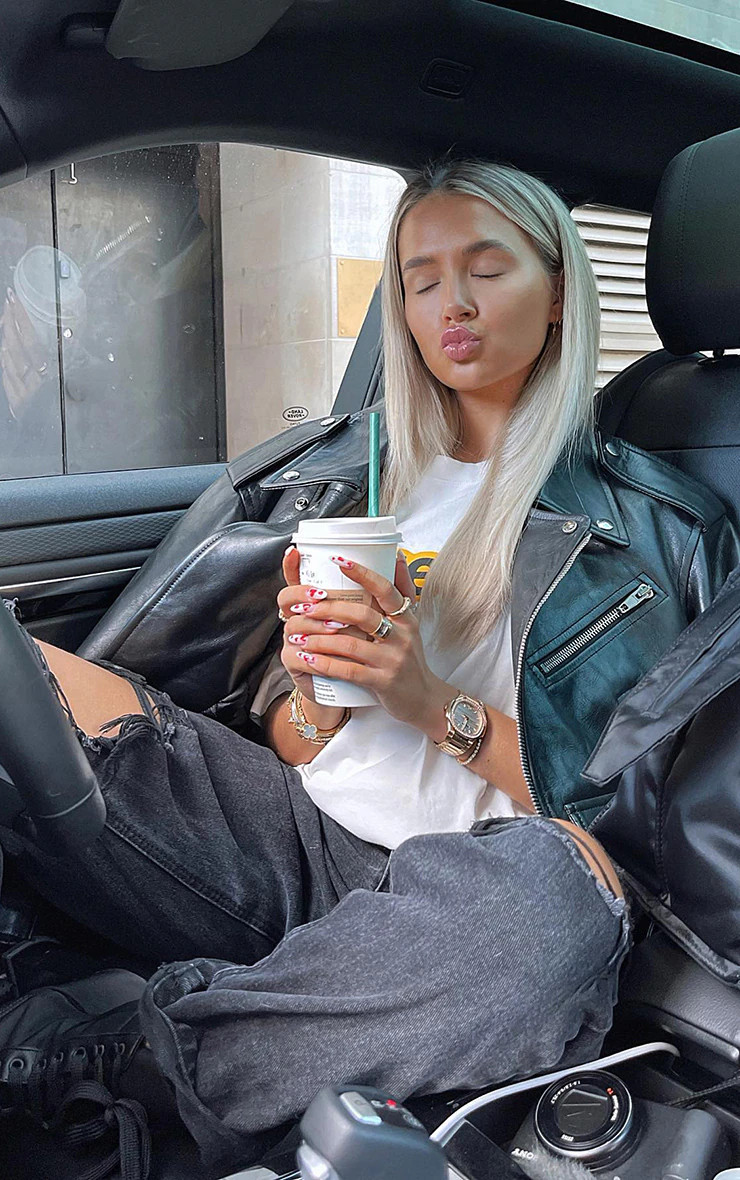 PRETTYLITTLETHING Washed Black Open Knee Ripped Turnup Boyfriend Jeans | PrettyLittleThing US