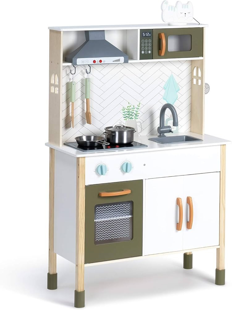 ROBUD Kids Kitchen Playset, Montessori Wooden Play Kitchen, Realistic Pretend Play Kitchen for Ki... | Amazon (US)