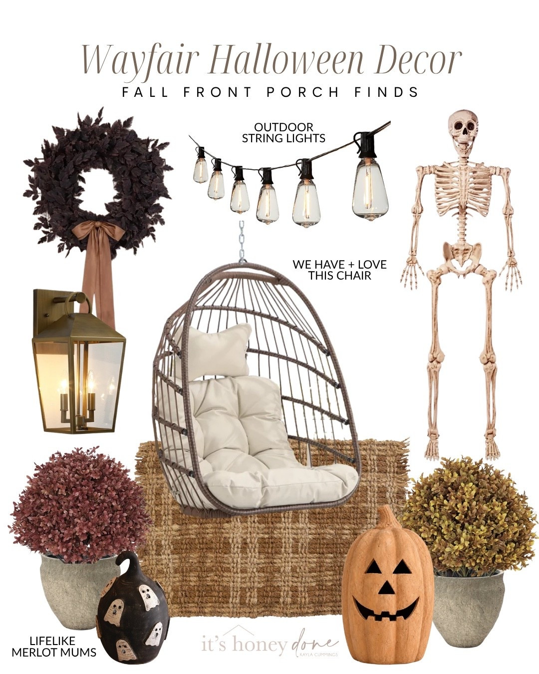 #ad @Wayfair has everything you need for your Halloween porch decorations! #wayfair #wayfairpartner