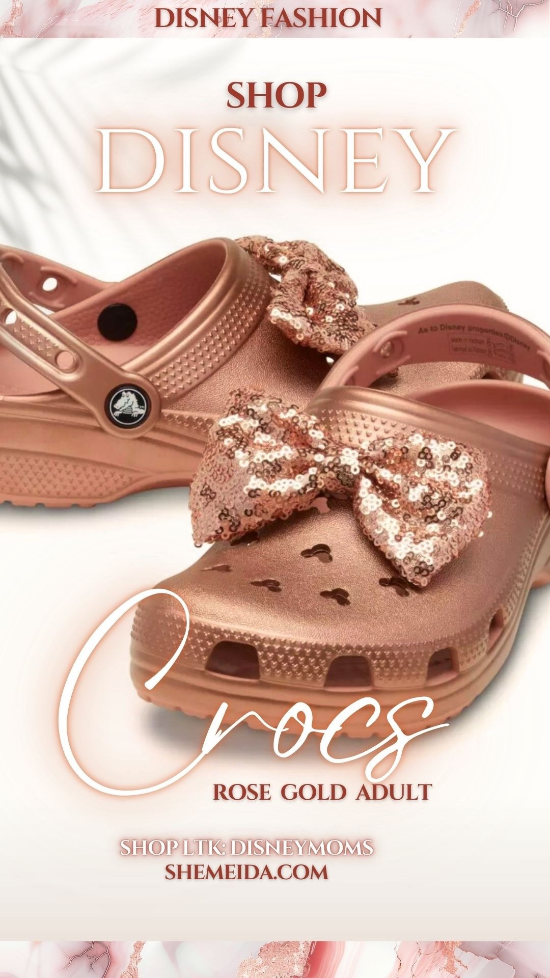 Rose Gold Disney Crocs! 
#disneyoutfits #disneysummeriutfits #disneyland #disneyworld #disneycruise 