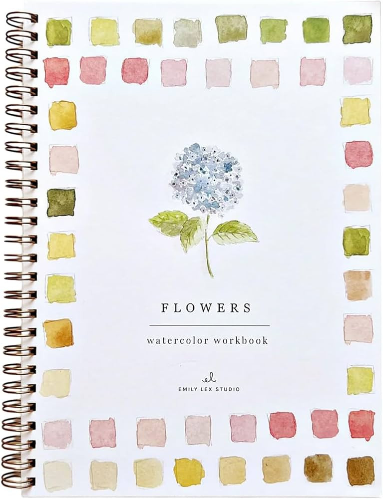 Flowers Watercolor Workbook by Emily Lex Studio, 12 Beginner Friendly Sketched Illustrations, Lay... | Amazon (US)