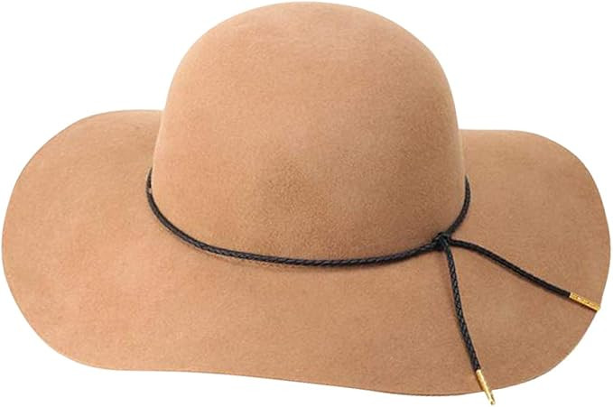 Lanzom Women Lady Retro Wide Brim Floppy Panama Hat Belt Wool Fedora Hat | Amazon (US)