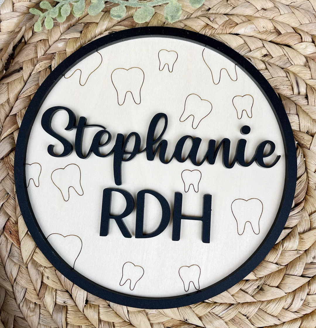 Dental Name Sign, Small 6” Dental Office Wall Hanging, Dental Office Decor, Dentist, Dental Ass... | Etsy (US)