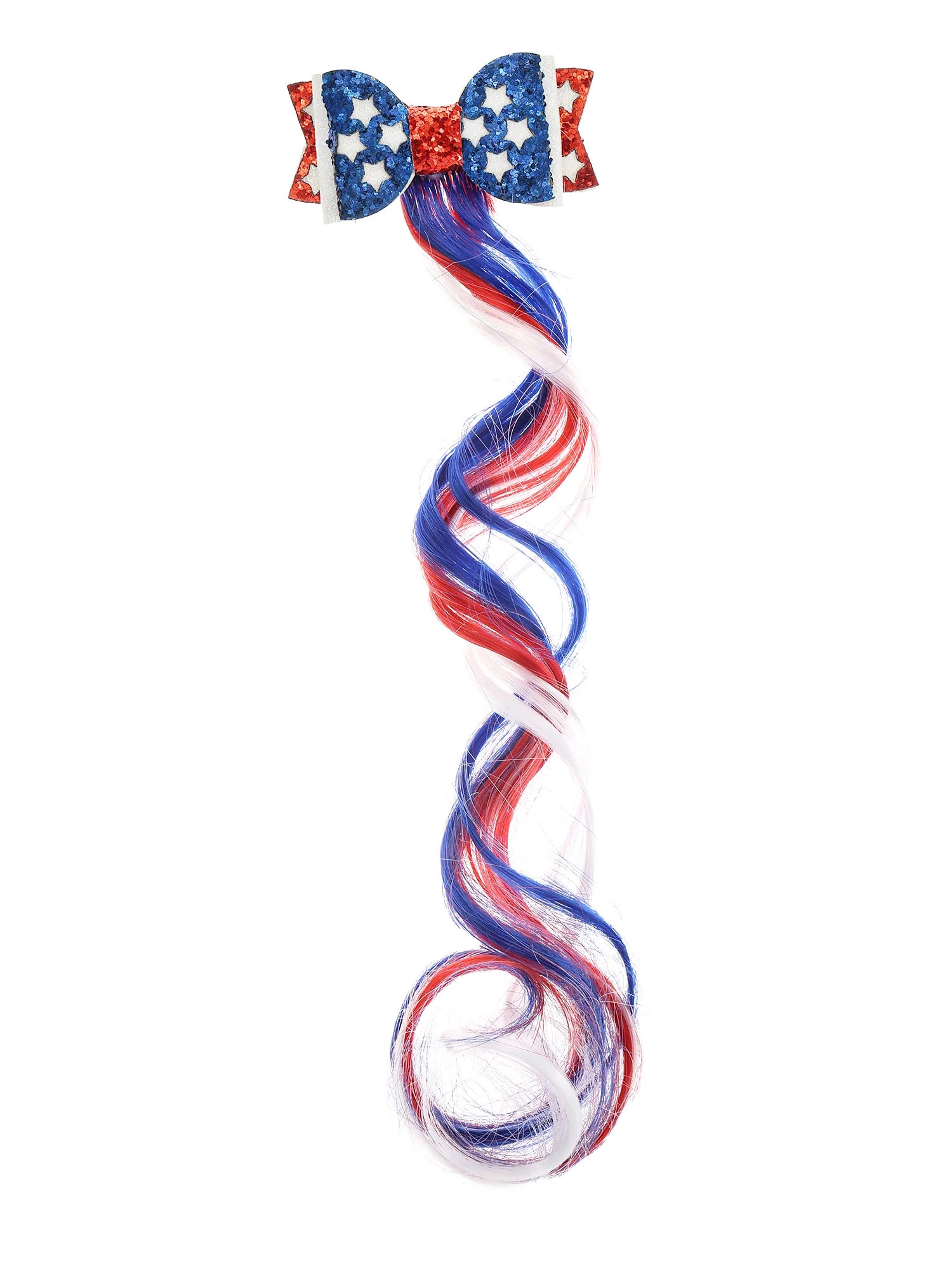 Way to Celebrate Americana Patriotic Faux Hair and Bow Hair Clip - Walmart.com | Walmart (US)