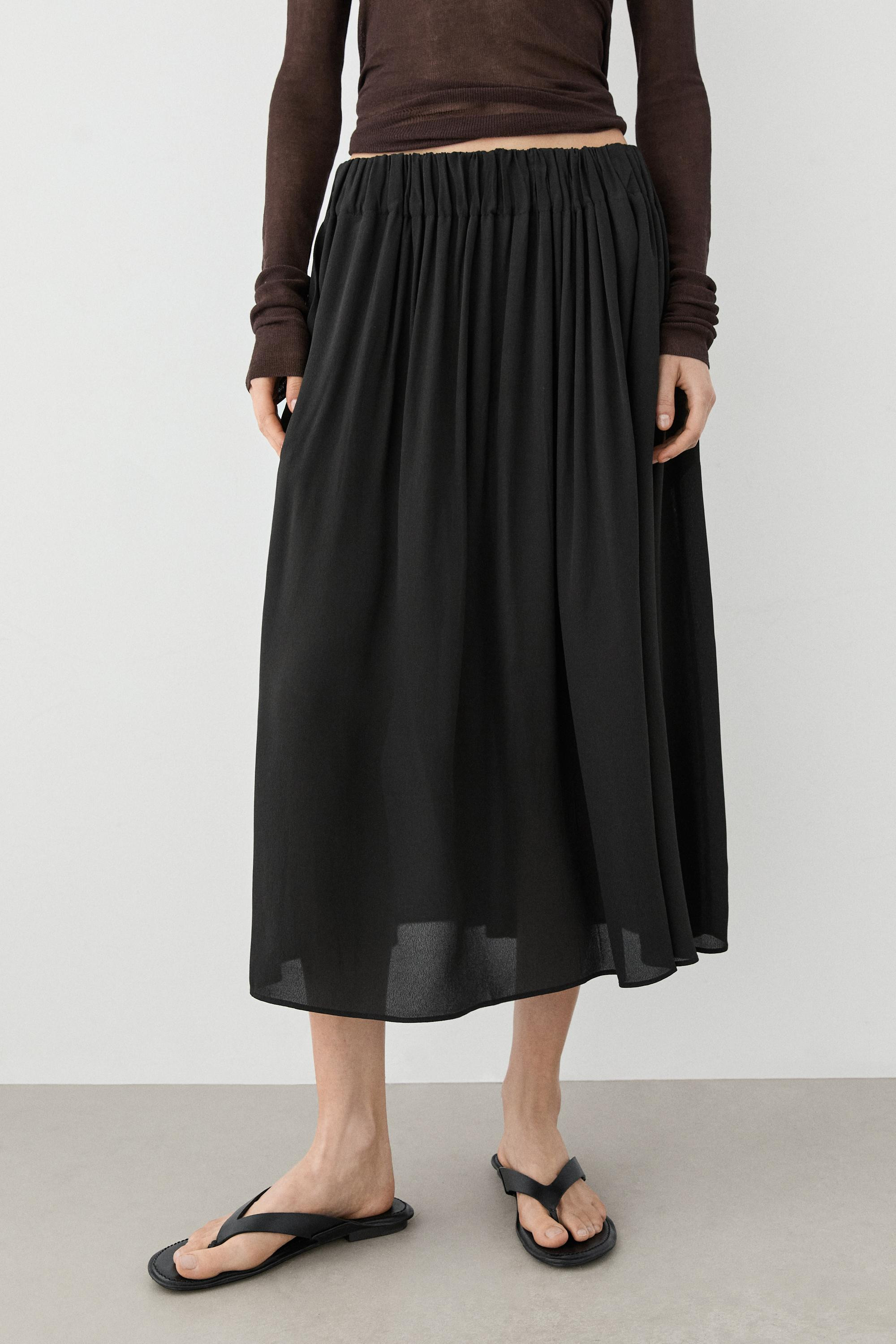 Pleated midi skirt | Massimo Dutti US