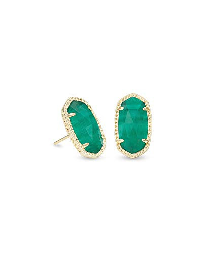 Kendra Scott Ellie Stud Earrings for Women, Fashion Jewelry, 14k Gold-Plated, Emerald Cat's Eye | Amazon (US)