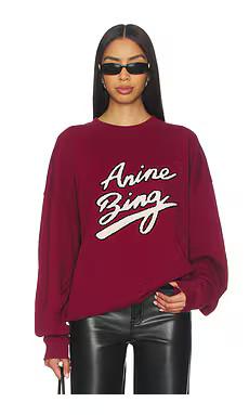 ANINE BING Miles Chenille Sweatshirt in Cabarnet from Revolve.com | Revolve Clothing (Global)