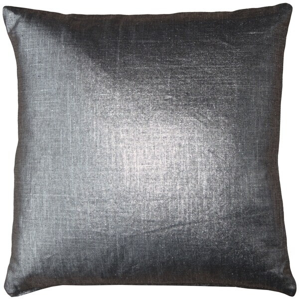 Pillow Decor - Tuscany Linen Platinum Metallic 20x20 Throw Pillow | Bed Bath & Beyond