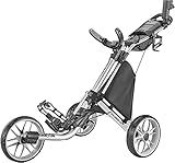 CaddyTek 3 Wheel Golf Push Cart - Foldable Collapsible Lightweight Pushcart with Foot Brake - Eas... | Amazon (US)