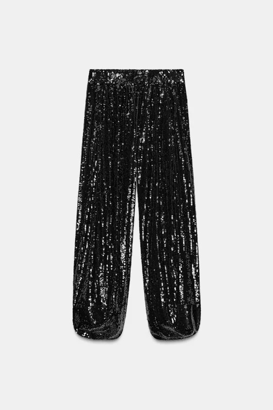 ZW COLLECTION LIMITED EDITION SEQUIN TROUSERS | Zara UK