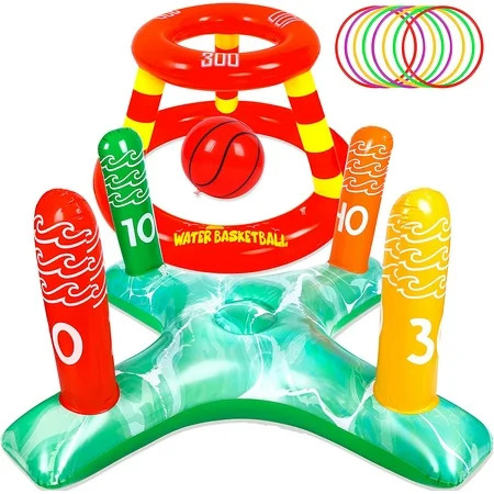 Pool Toys Games for Kids - Pool Basketball Hoop plus Inflatable Ring Toss Accessories for Kid Adult  | Walmart (US)