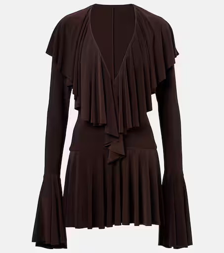 Ruffled jersey minidress | Mytheresa (UK)