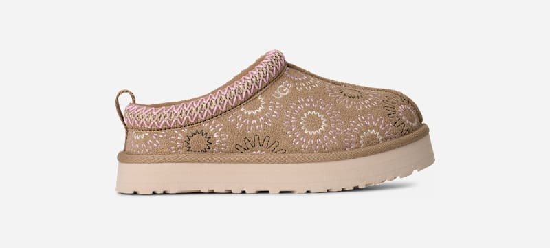 UGG® Kids' Tazz Sun Stitch Suede Slippers in Mustard Seed, Size 4K | UGG (US)