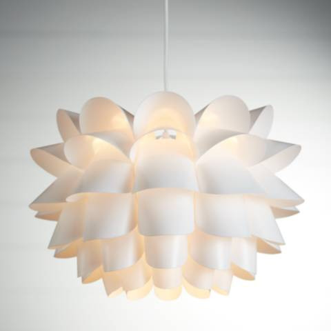 Possini Euro White Flower 19 1/2" Wide Pendant Chandelier | LampsPlus.com