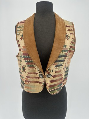 VINTAGE Native Components Southwestern Aztec Western Tapestry Vest Large USA | eBay US