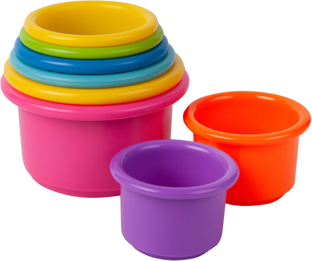 The First Years Stack & Count Stacking Cups - Colorful Baby Stacking Water Toys Set - Stackable C... | Amazon (US)