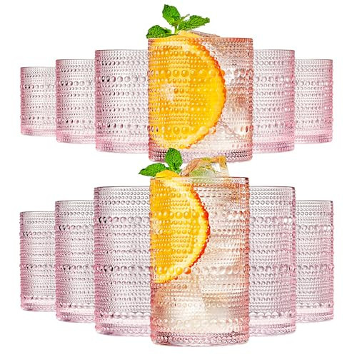 Khen Flower Champagne Glasses Set of 2 – Iridescent 7oz Floral Cocktail Coupes, Elegant Martini, Prosecco & Mimosa Glassware, Perfect for Weddings, Birthdays & Special Occasions (Pink) | Amazon (US)