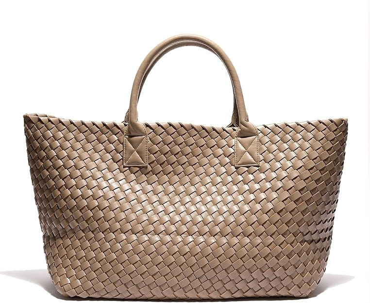 Woven Bag Shopper Bag Travel Handbags and Purses Women Tote Bag Large Capacity Shoulder Fashion B... | Amazon (US)