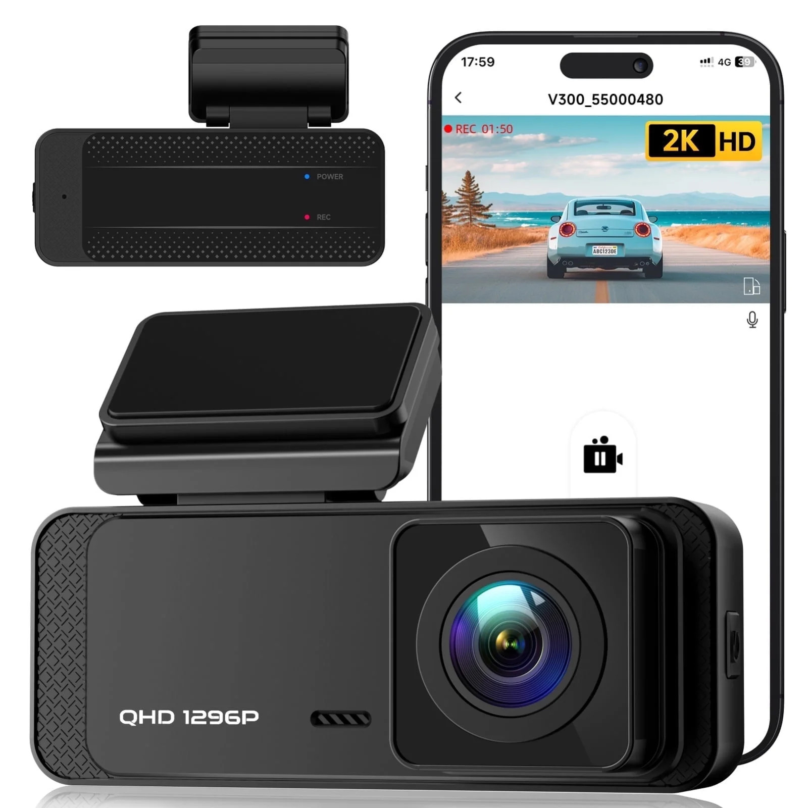 Ecomoment Dash Cam Front WiFi 1296P, Dash Camera for Cars,Dashcam with Night Vision, Car Camera w... | Walmart (US)