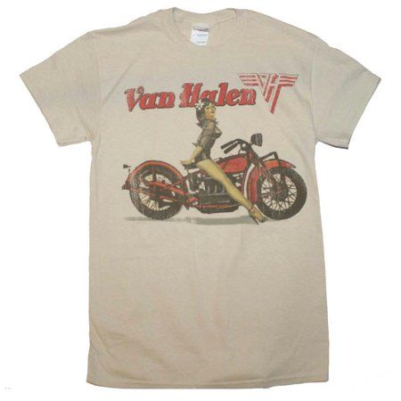 Van Halen Biker Pinup T-Shirt - Sand - Medium | Walmart (US)