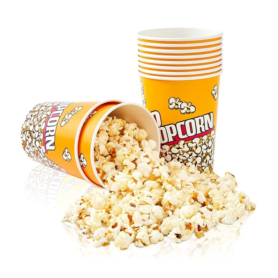 RAYMEA Popcorn Buckets Disposable 32oz Retro Style Paper Leak Proof Popcorn Containers Popcorn Bo... | Amazon (US)