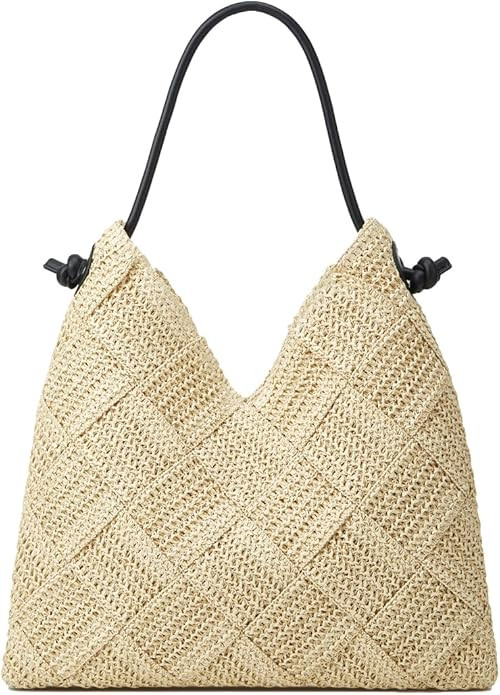 Woven Hobo Bag for Women Straw Beach Tote Handbag Stylish Shoulder Bag Large Capacity Purse for T... | Amazon (US)