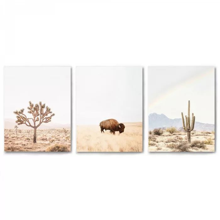 (Set of 3) Triptych Neutral Southwest by Sisi and Seb - Set of 3 Canvas Prints - Americanflat | Target
