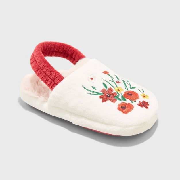 Toddler Girls' Calliope Flower Slippers - Cat & Jack™ Cream | Target