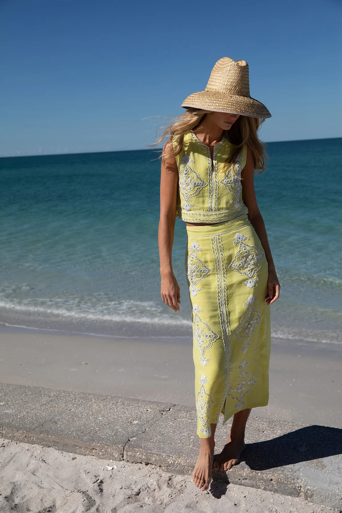 Limoncello Beaded Clara Skirt | ASHA by ADM