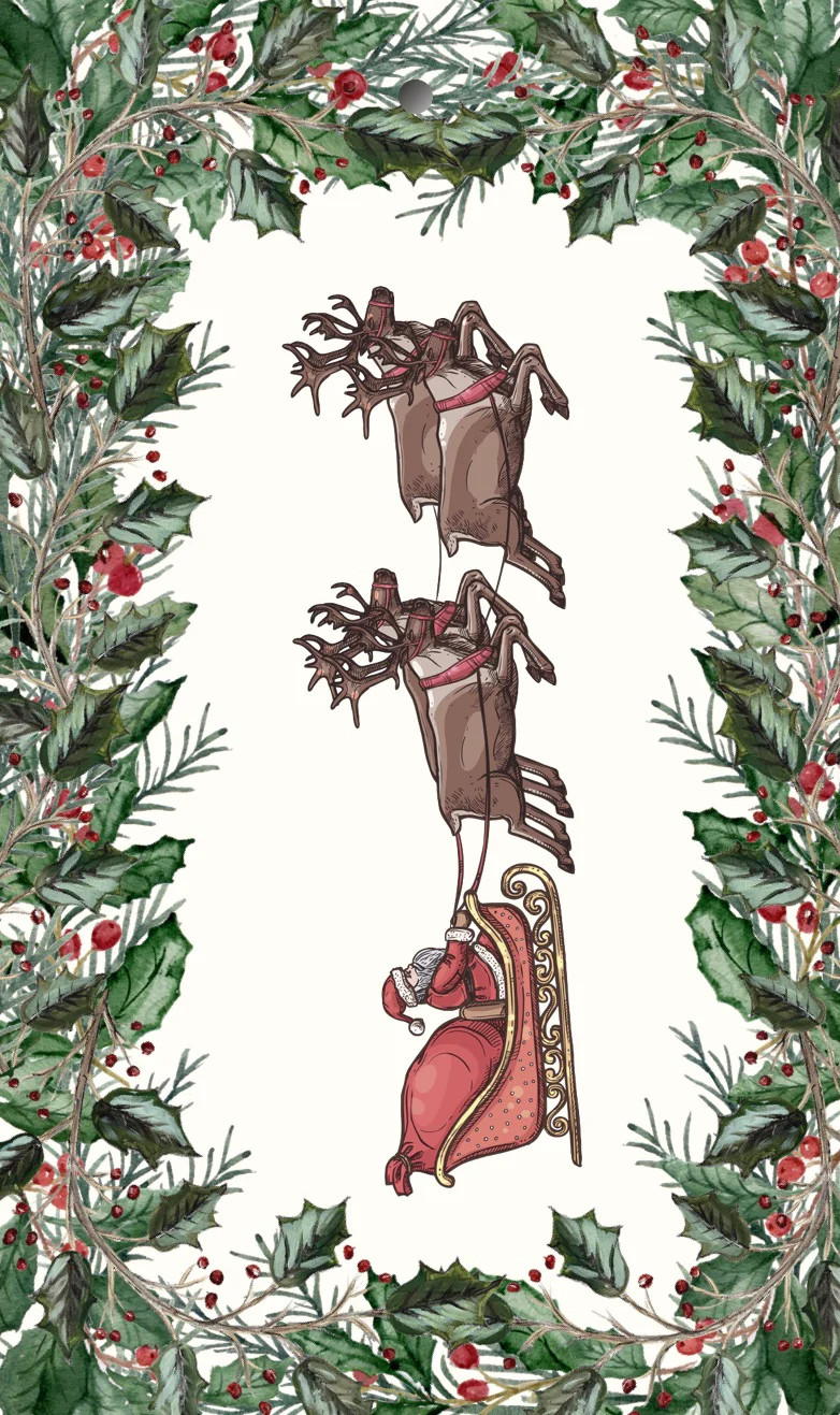 Santa & His Reindeer Large Tags - Set of 10 | JSH Home Essentials